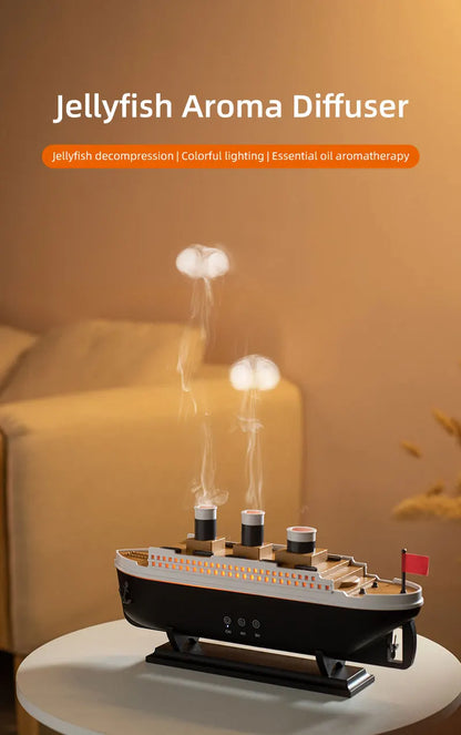 Ship Diffuser - Wireless humidifier with Jellyfish Mist & Glow"