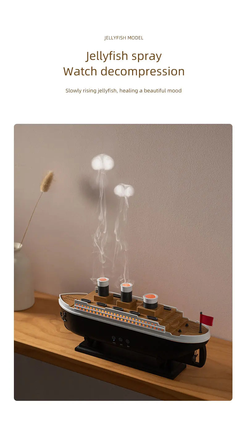 Ship Diffuser - Wireless humidifier with Jellyfish Mist & Glow"