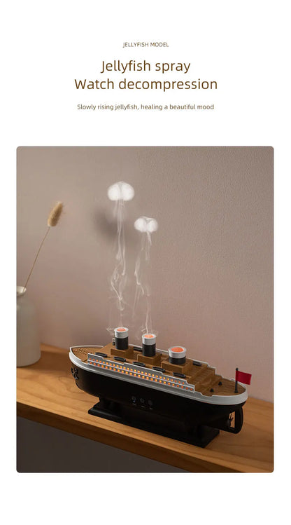 Ship Diffuser - Wireless humidifier with Jellyfish Mist & Glow"
