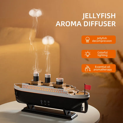 Ship Diffuser - Wireless humidifier with Jellyfish Mist & Glow"