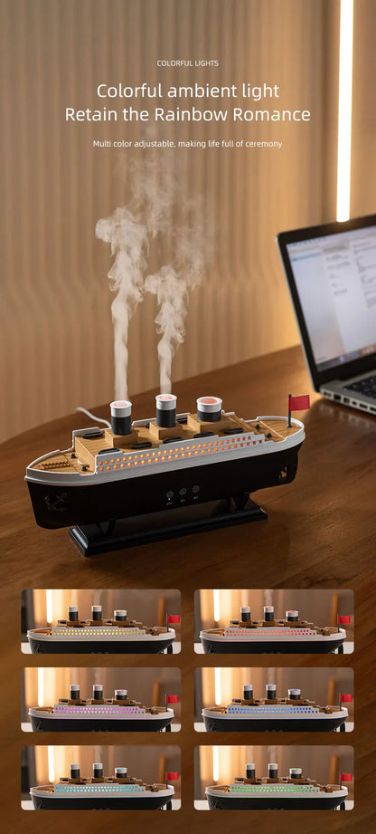 Ship Diffuser - Wireless humidifier with Jellyfish Mist & Glow"